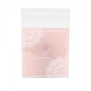 핑크 레이스 접착 비닐 봉투_(20매)